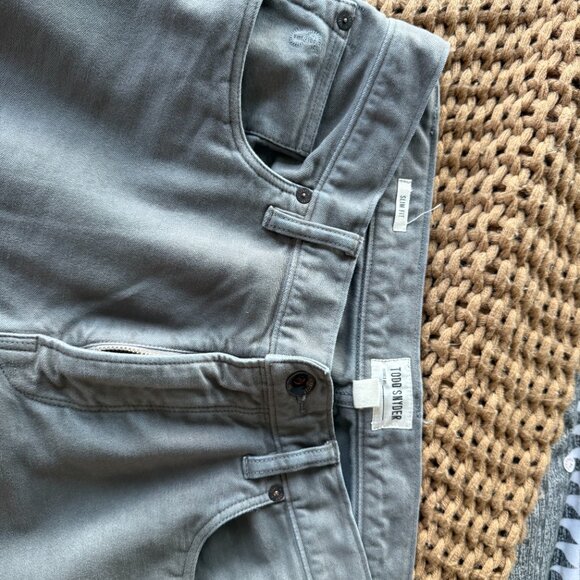 Todd Snyder Slim Fit Pants Gray 32x32 Ultra Soft Comfy Little Stretch - Picture 6 of 9
